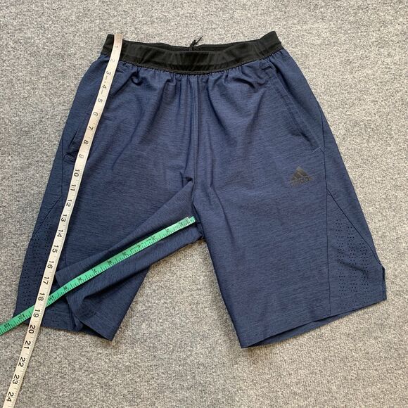 Adidas Shorts Men S Small Navy Black Axis Heathered 2.0 Stretch Workout Running - Picture 9 of 14